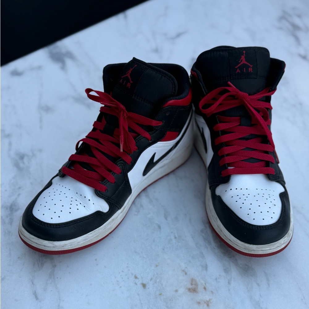 Nike Air Jordan Mid Gym Sneakers  - Black, White, Red